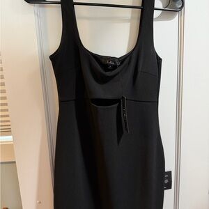 Lulu's Classic Black Midi Dress
